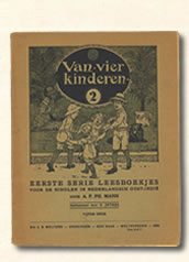 Tweede leesboekje " van vier kinderen" A. F. Ph. Mann. (Groningen Den-Haag Weltevreden) 19