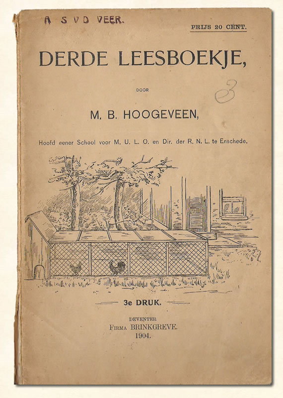 Derde Leesboekje van  M B. Hoogeveen uitgeverij Brinkgreve 1898-1906