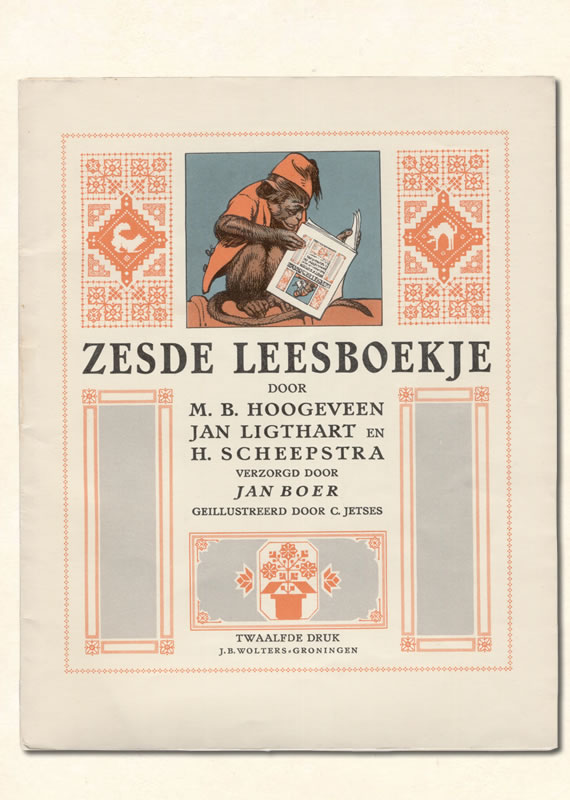 Zesde Leesboekje van  M B. Hoogeveen uitgeverij Wolters 1958-1960