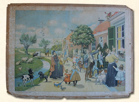 Vertelselplaat M.B. Hoogeveen 1917-1930. Aap Noot Mies