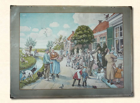 vertelselplaat M.B. Hoogeveen 1933-1939. Aap Noot Mies 