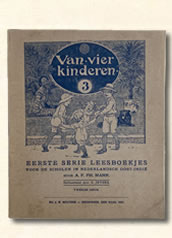 Derde leesboekje " van vier kinderen" A. F. Ph. Mann. (Groningen Den-Haag)