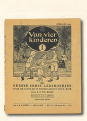 Eerste leesboekje " van vier kinderen" A. F. Ph. Mann. (Groningen - Batavia)