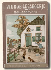 Vierde leesboekje Hoogeveen 1908. Raam Roos Neef.