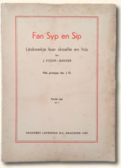 Fries oefenboekje diel 4 omstreeks 1970. leesmethode 'stap foar stap". Roel komt thûs