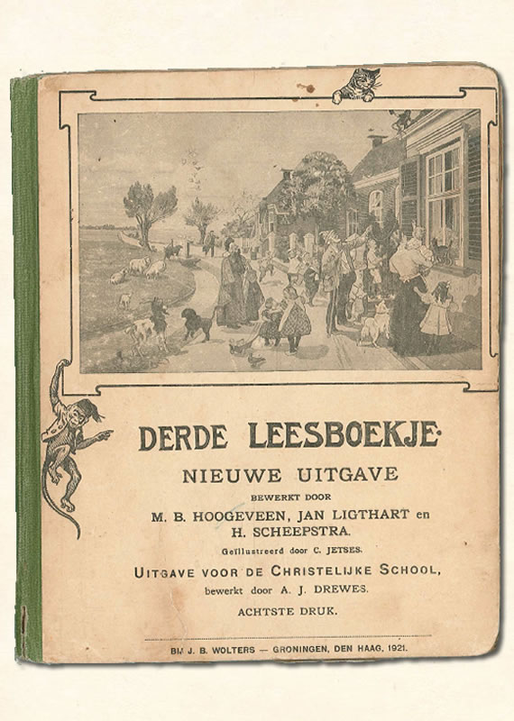 Vierde Leesboekje van  M B. Hoogeveen uitgeverij Wolters 1917-1930