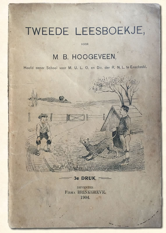 Tweede Leesboekje van  M B. Hoogeveen uitgeverij Brinkgreve 1898-1906