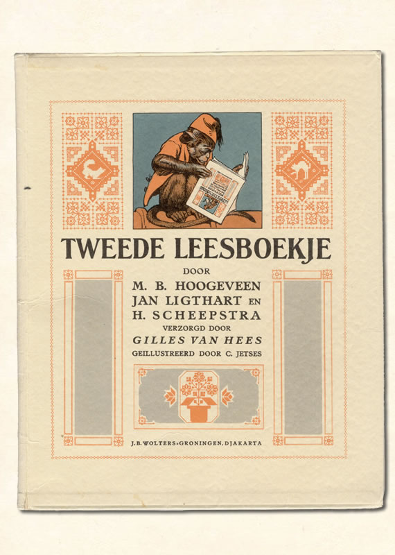 Tweede Leesboekje van  M B. Hoogeveen uitgeverij Wolters 1950-1957