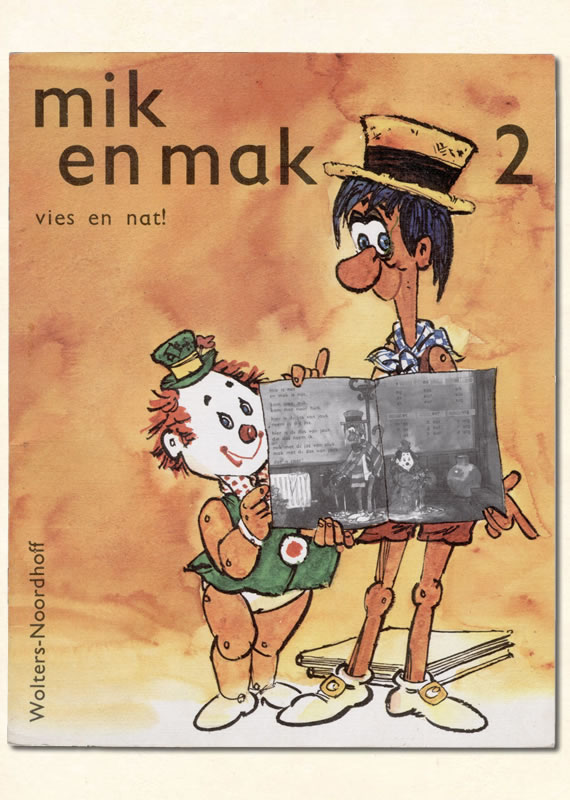 Tweede Leesboekje Mik en Mak Mik en Mak Kooreman letterstad vies en nat 1976