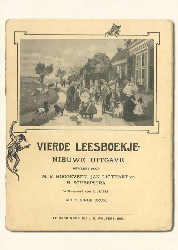 Vierde Leesboekje van  M B. Hoogeveen uitgeverij Wolters 1910-1916
