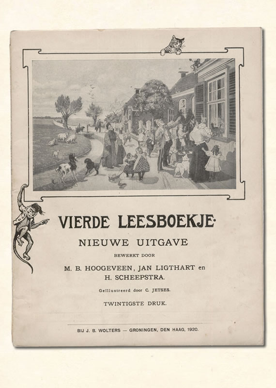 Vierde Leesboekje van  M B. Hoogeveen uitgeverij Wolters 1917-1930