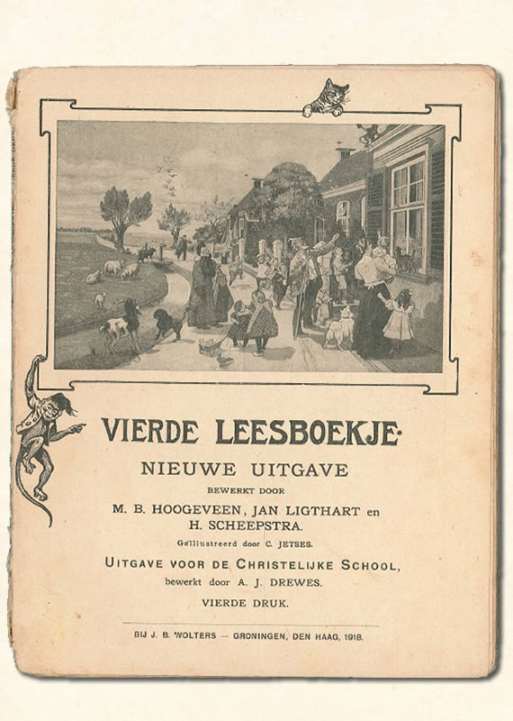 Vierde Leesboekje van  M B. Hoogeveen uitgeverij Wolters 1917-1930