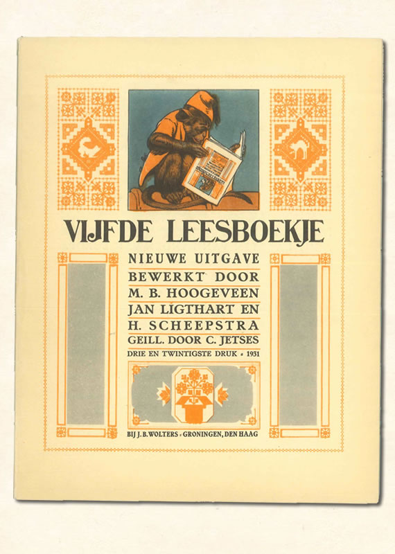 Vijfde Leesboekje van  M B. Hoogeveen uitgeverij Wolters 1931-1932 