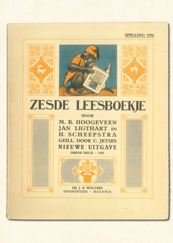 Zesde Leesboekje van  M B. Hoogeveen uitgeverij Wolters 1933-1939 